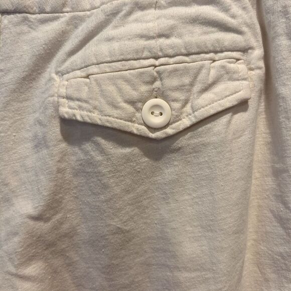 Old Navy Pants Womens Sz 4 White Linen Stretch‎ Lined Roll Cuff Wide Leg VTG Y2K - Picture 5 of 6